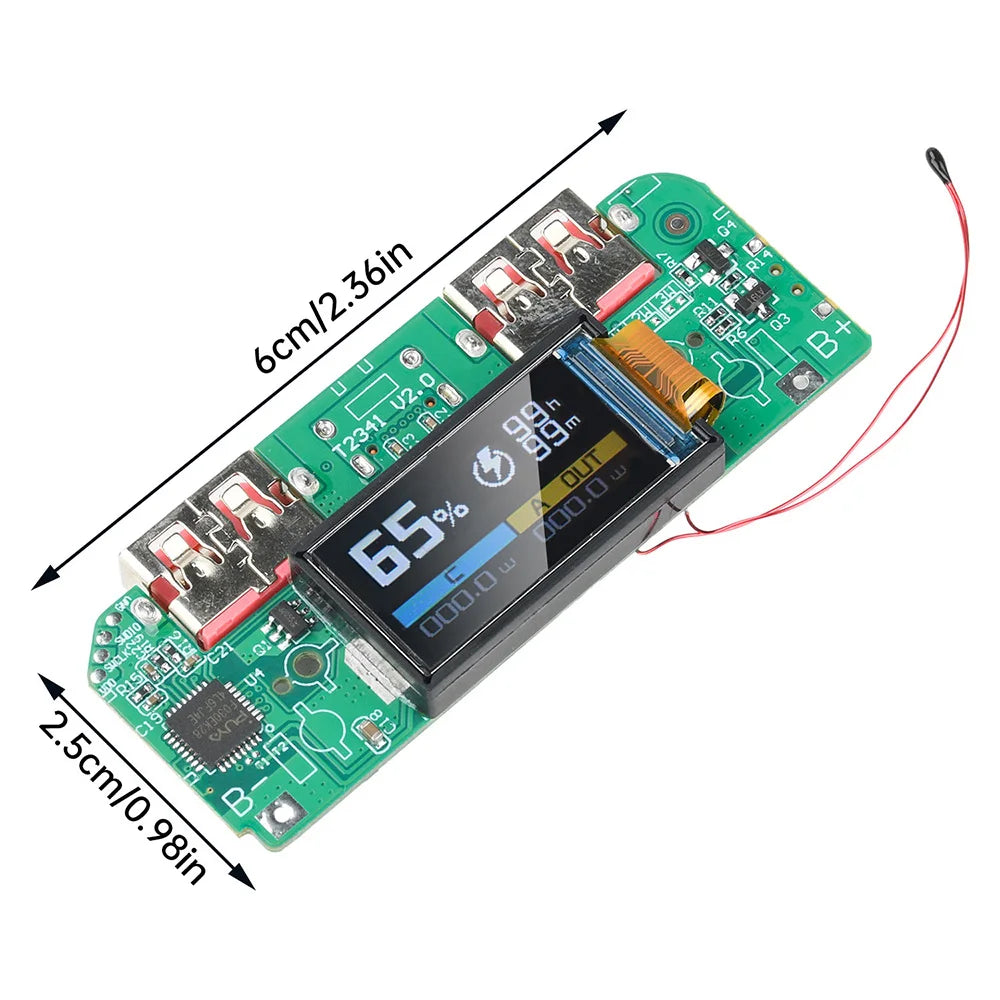 Type-C 22.5W Fast Charging Power Bank Motherboard  Digital Display for Ternary Lithium Battery PD QC Quick Charge Module