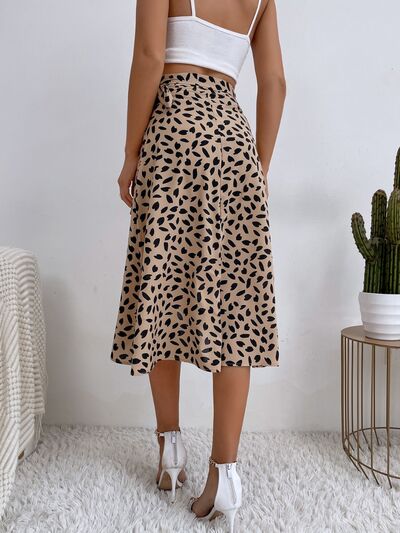 MUNSIEUR Tied Slit Printed Skirt - Luxury Designer Skirt for Women