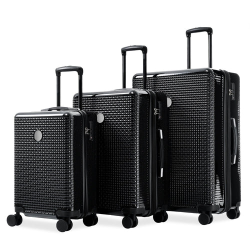 3 Piece Set Of Hard Shell Suitcases With Wheels, Light Expandable