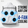 Men's USB 2/4-Fan Cooling Vest Reflective Lightweight Sleeveless Workwear for Fishing Hiking Outdoor Power Bank Not Included