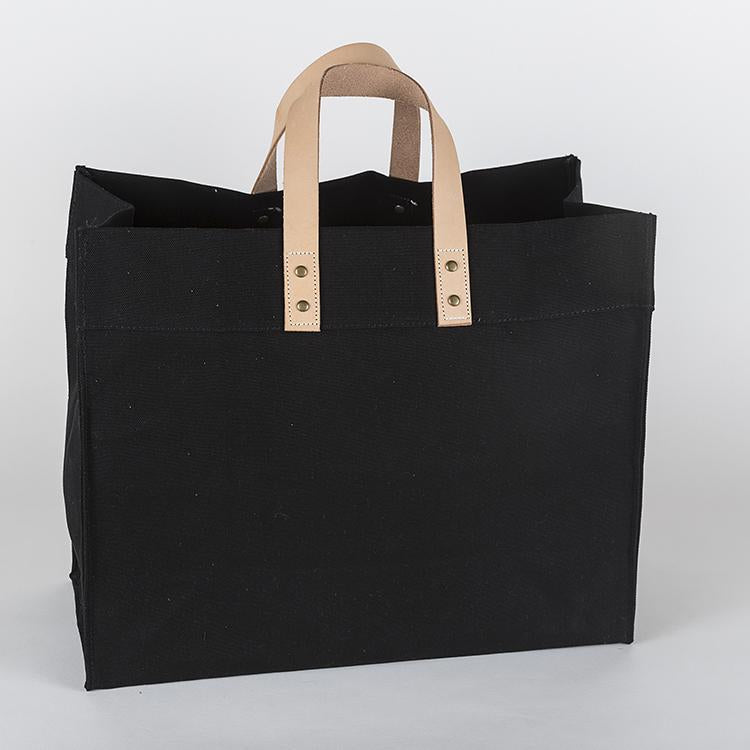 Box Tote Bag Canvas and Leather