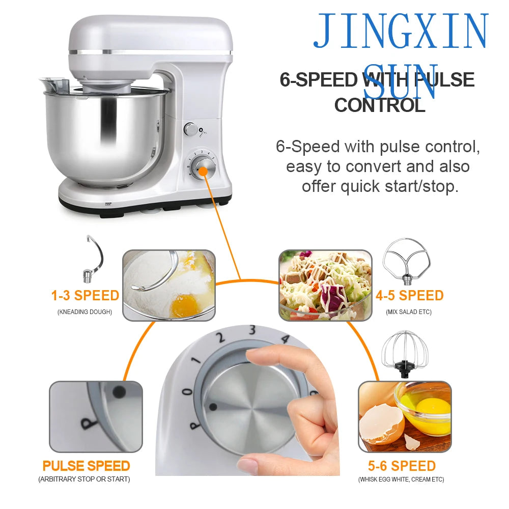 Factory Home Kitchen Electric Cake Aid 4.7L 120v Low Noise Household Small Appliance Bread Cake Maker Food Dough Stand Mixer