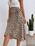 MUNSIEUR Tied Slit Printed Skirt - Luxury Designer Skirt for Women
