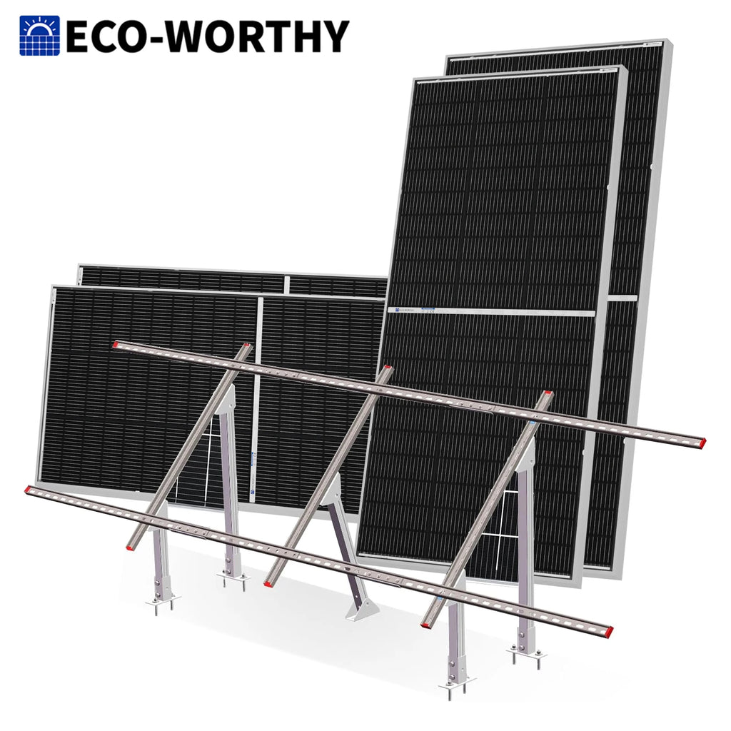 ECO-WORTHY 780W 4PCS 195W 3.12KWH Solar Panels with Upgrade Ground