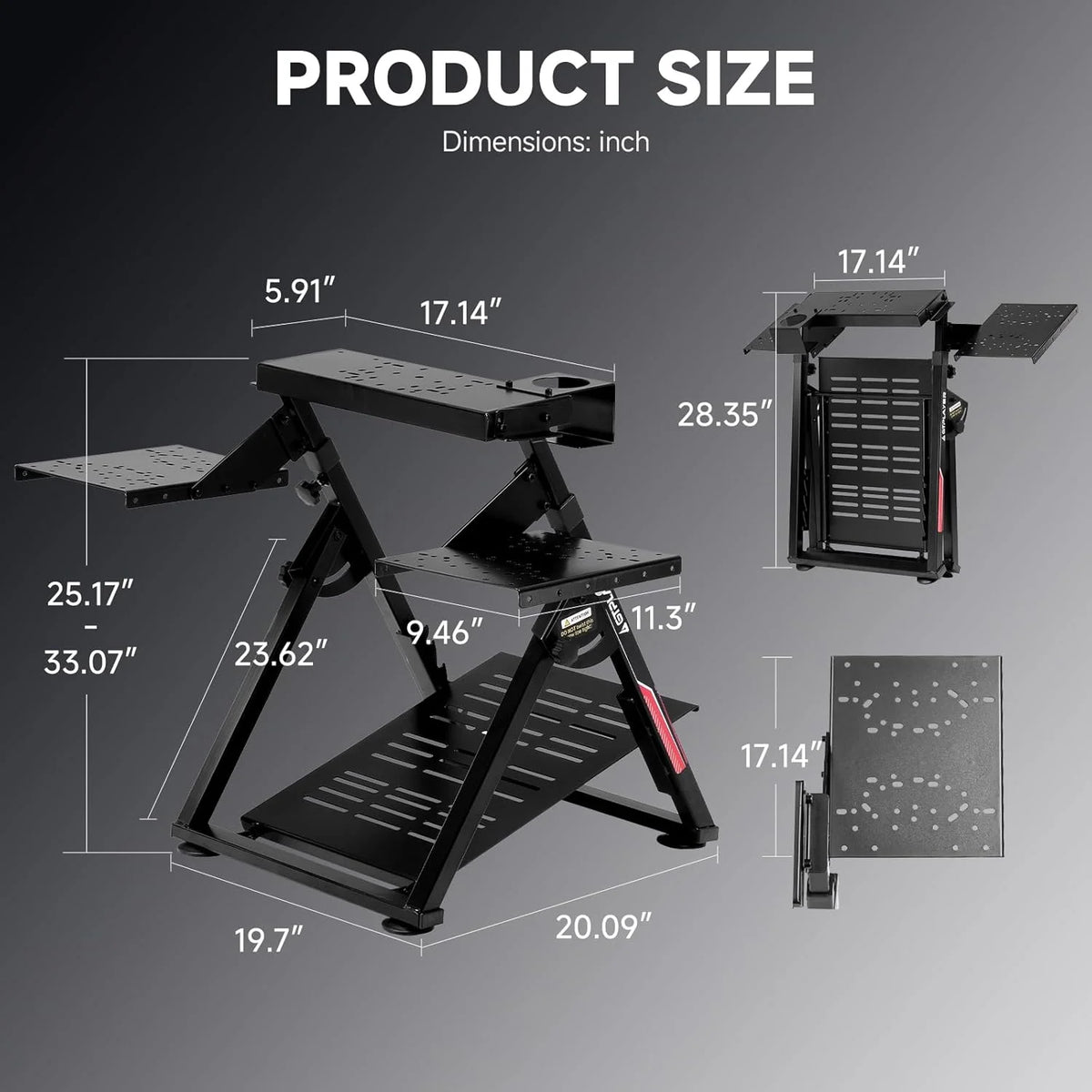 GTPLAYER Flight & Racing Simulator Stand, Foldable Gaming Cockpit