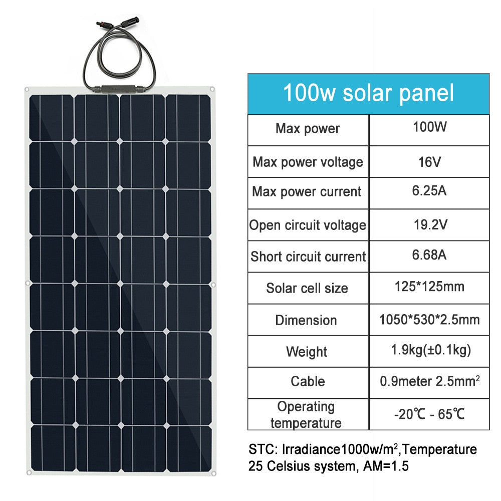 100w Flexible Monocrystalline Solar Panel | Monocrystalline Flexible