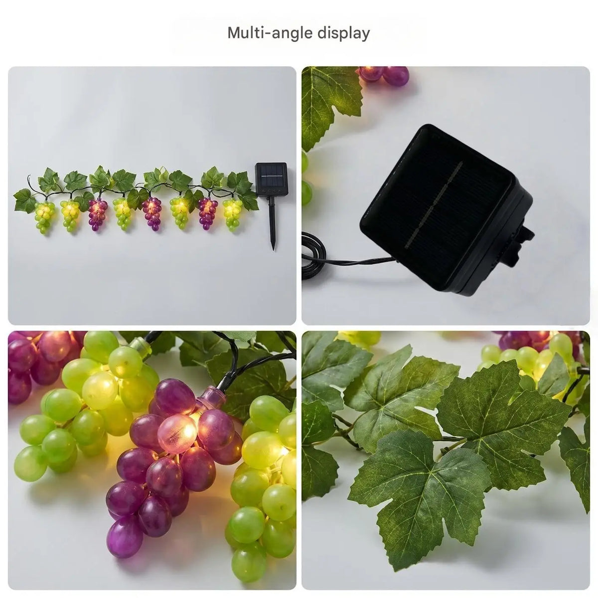 Hanukkah Festival Outdoor Fence Light Passover Decor 3m Solar Grape