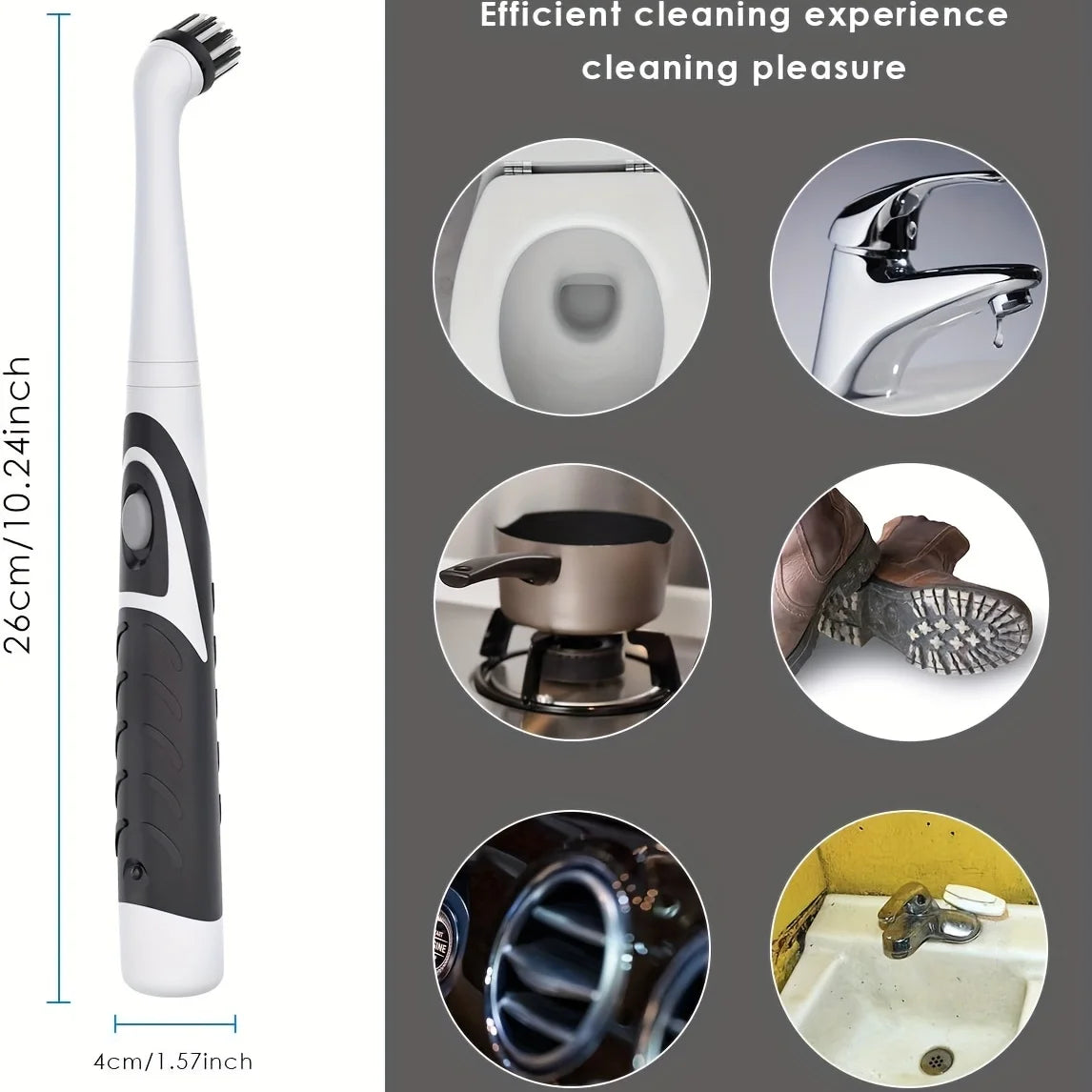 Cleaning brush Sonic Scrubber, Cleaning Tool With 4 Brushes