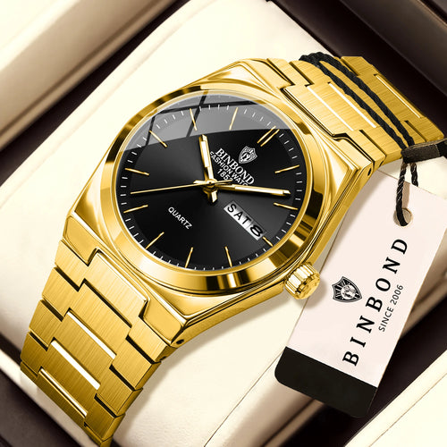 BINBOND Quartz Watches For Women Luxury Luminous Waterproof Auto Date
