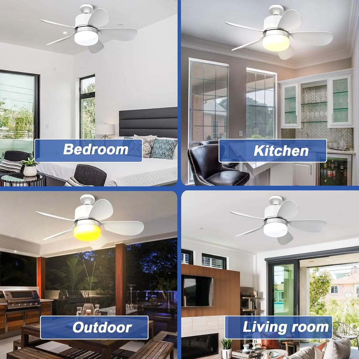 Socket Fan Light with Remote, Small Ceiling Fan with LED, E26/E27+B22