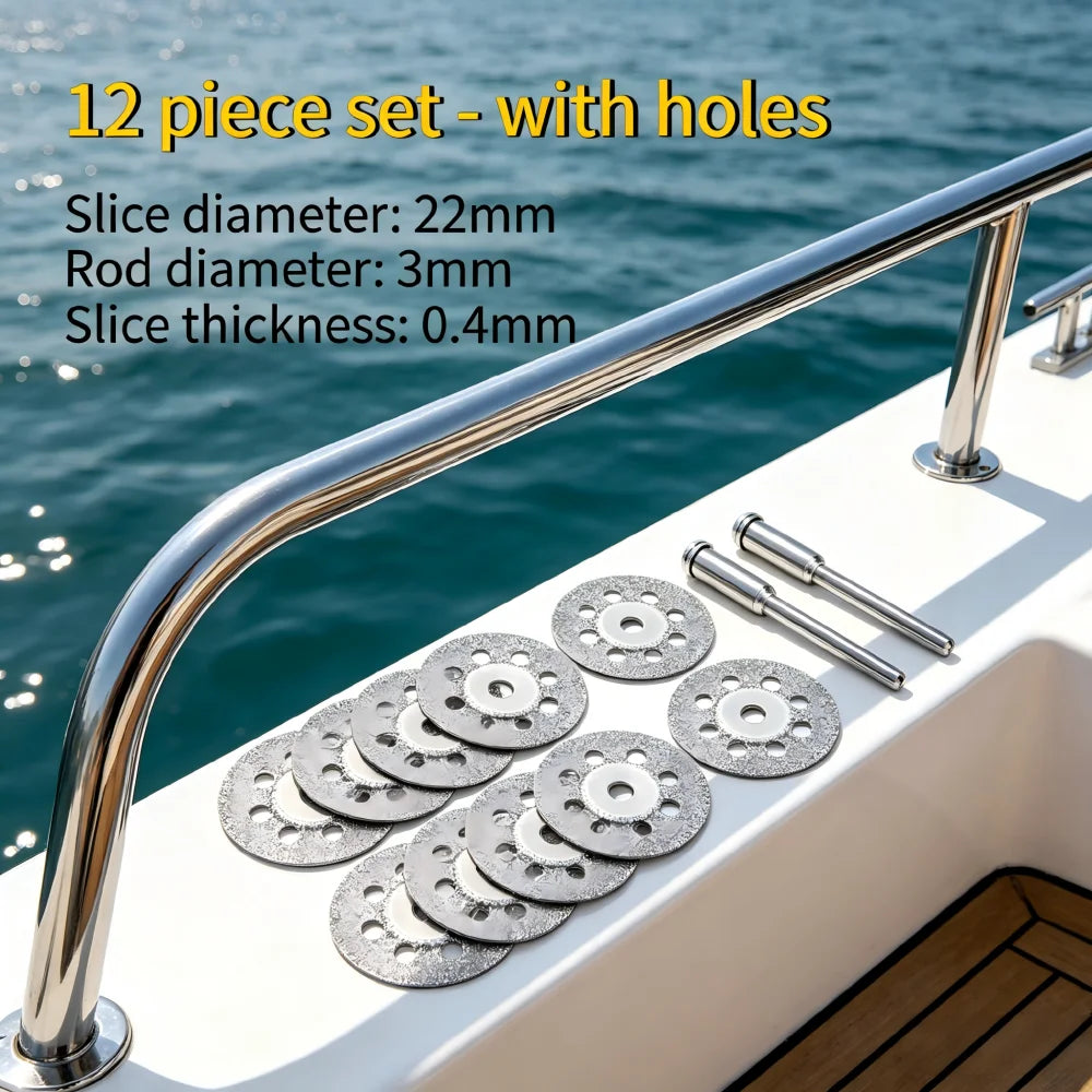 22mm Diamond Cutting Disk Ship Grinding Set, 10Pcs 0.4mm Thin Saw