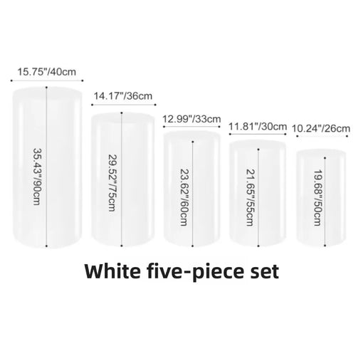 3/5Pcs White Cylinder Pedestal Stands, Round Plinth Pillars for