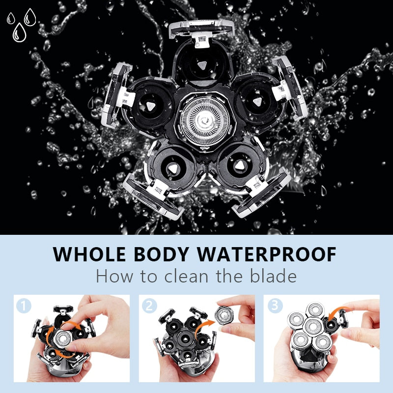 6 in 1 Multifunction Electric Shaver Wet Dry Use Trimmer