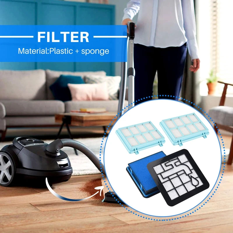 Pack of 2 Filter Set for Compact FC9331 FC9332 FC8010 Vacuum