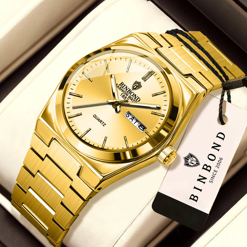 BINBOND Quartz Watches For Women Luxury Luminous Waterproof Auto Date