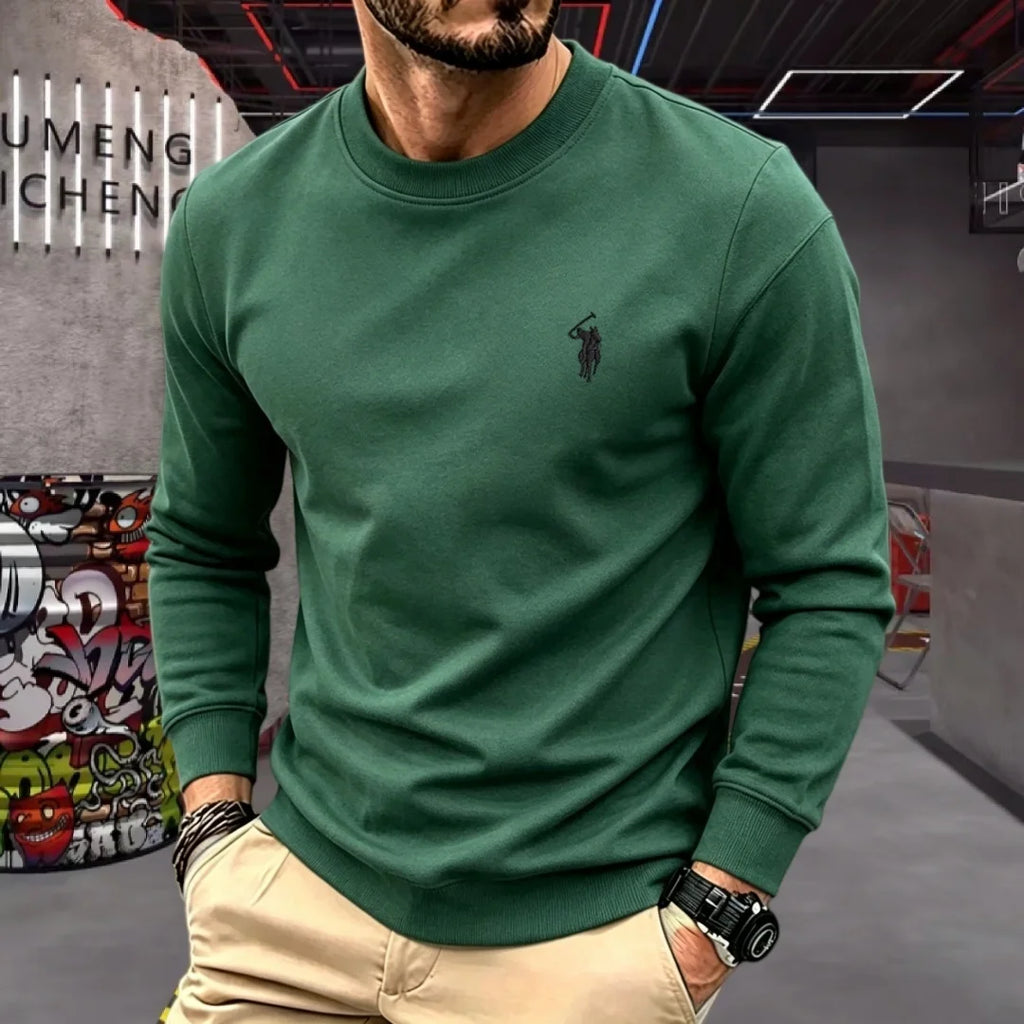 100% pure cotton high-end brand men's long sleeve polo shirt autumn