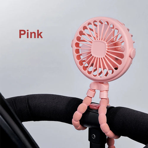 Portable Clip Fan Mini Stroller Fan USB Rechargeable Baby Stroller