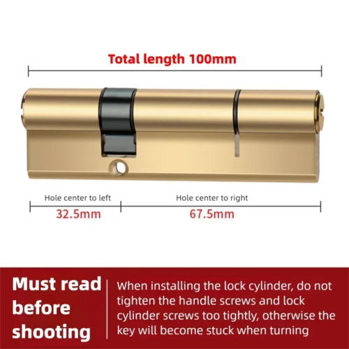 Door Cylinder Biased Lock 65 70 80 90 100mm Cylinder AB Key Anti-Theft