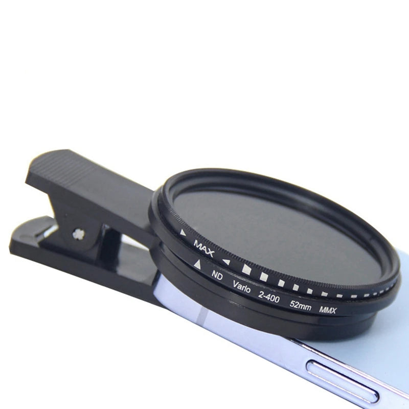52mm Phone ND Filter ND2 to ND400 Clip-on Variable Neutral Density