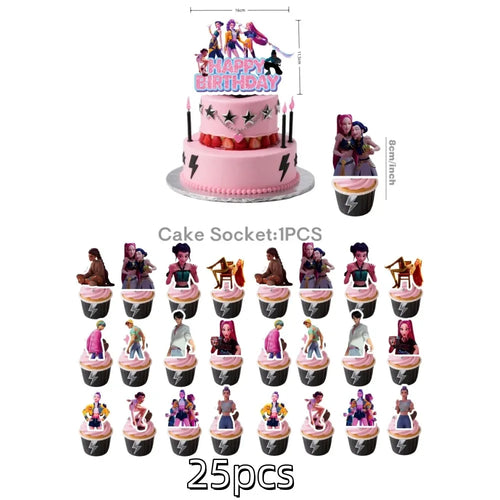 Anime Grils Lumi Mila Zoi Witch Hunter Cake Toppers Happy Birthday