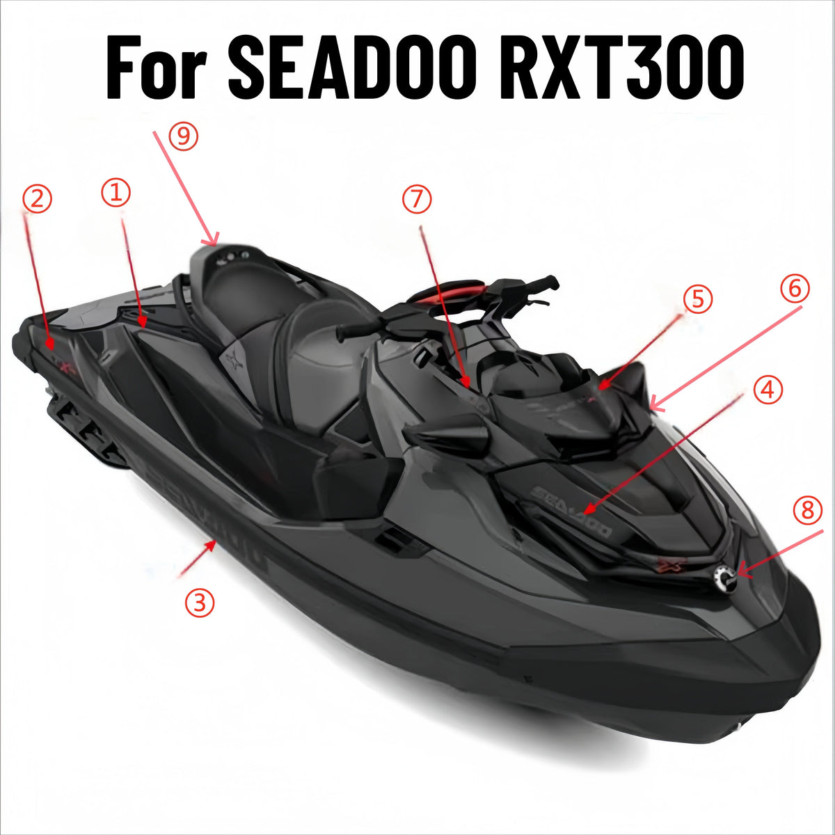 Jet Boat Decal SEADOO RXT300 Vinyl Stickers RXT300 Boat Watercraft