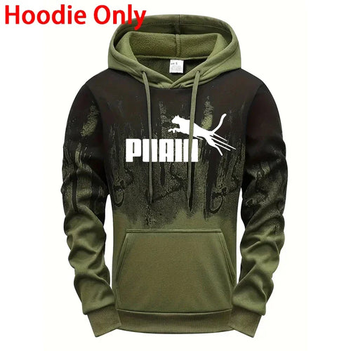 Hooded Sweatshirt and Sweatpants Outdoor Sports Jogger Suit Men's