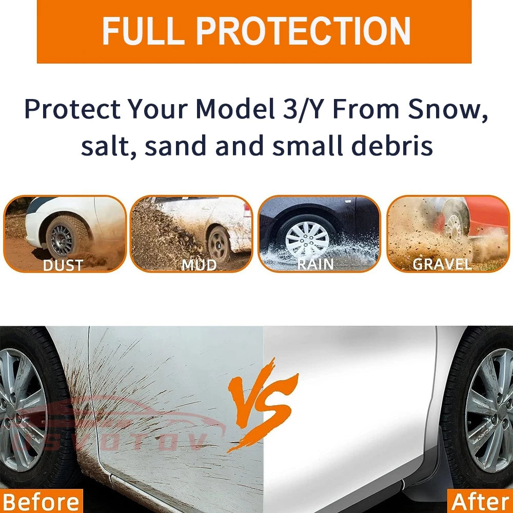 Protect Paint Mud Flap for Tesla Model 3 Y YL Accessories 2025 2026