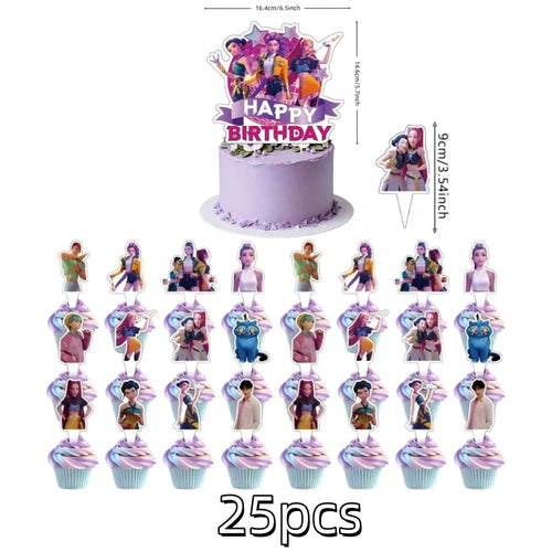 Anime Grils Lumi Mila Zoi Witch Hunter Cake Toppers Happy Birthday