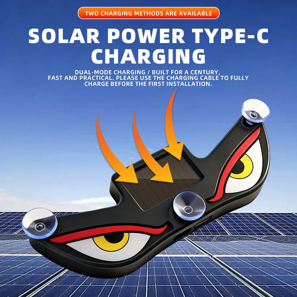 Solar Powered Car Neon Light Wireless Cool DEMON EYE Led Ambient Light