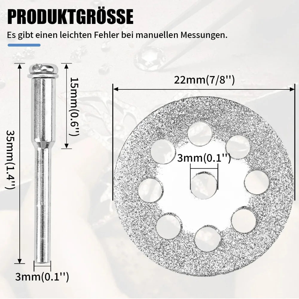 22mm Diamond Cutting Disk Ship Grinding Set, 10Pcs 0.4mm Thin Saw