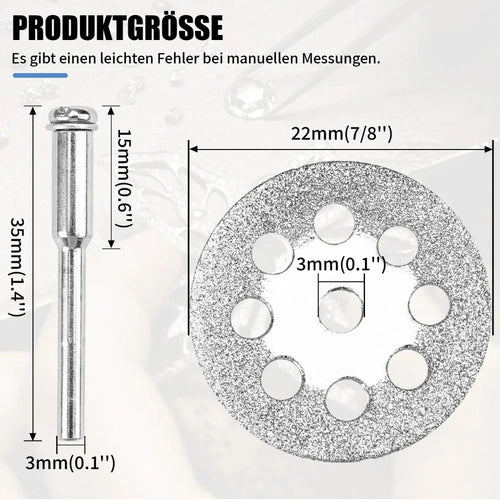 22mm Diamond Cutting Disk Ship Grinding Set, 10Pcs 0.4mm Thin Saw