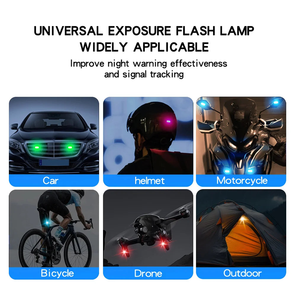 2/4pcs Wireless LED Strobe Lights Car Decor Atmosphere Light, 8 Colors