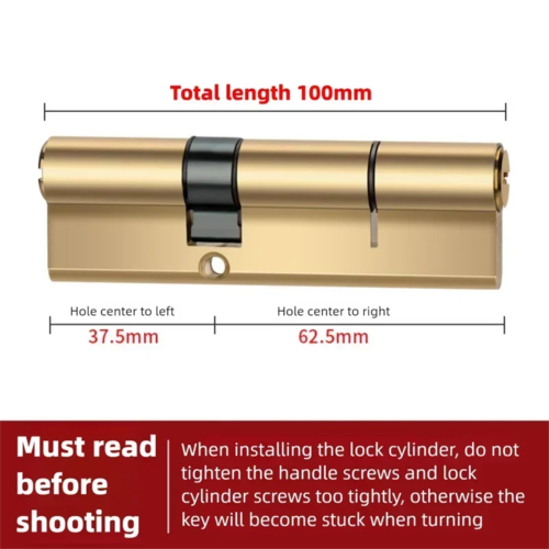 Door Cylinder Biased Lock 65 70 80 90 100mm Cylinder AB Key Anti-Theft