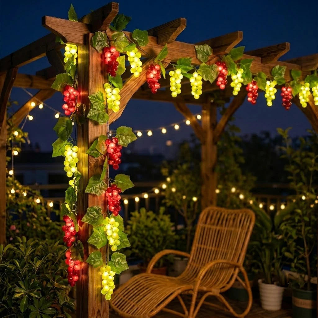 Hanukkah Festival Outdoor Fence Light Passover Decor 3m Solar Grape