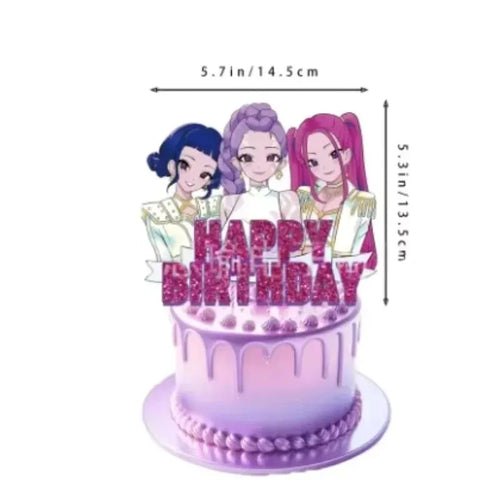 Anime Grils Lumi Mila Zoi Witch Hunter Cake Toppers Happy Birthday
