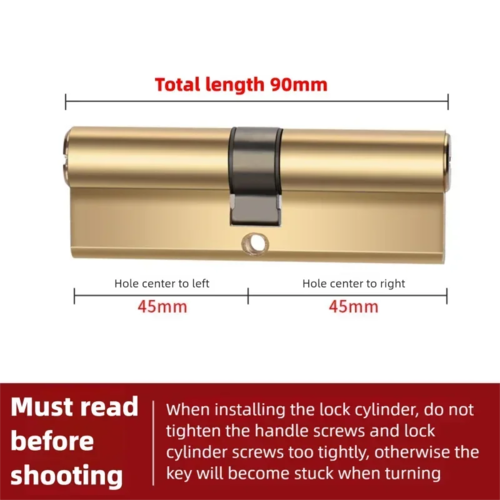 Door Cylinder Biased Lock 65 70 80 90 100mm Cylinder AB Key Anti-Theft