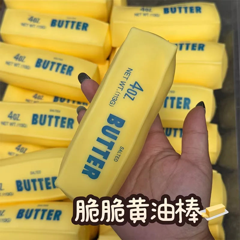 Crunchy Butter Stick Squishy Toy Stress Ball Fidget Squeeze Toys Round