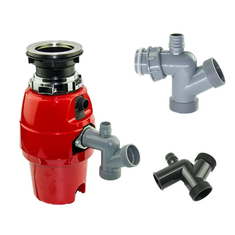 Kitchen Waste Disposer, Three-way Elbow, Single Double Groove,
