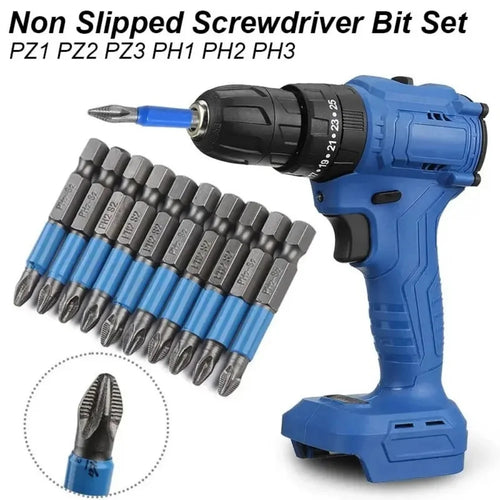 6PCS Anti Skid Electric Screwdriver Tool Set Hexagonal Handle Drill
