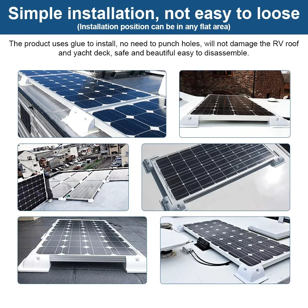 2/4/6Pcs RV Solar Panel Bracket Drill-Free Mounting Corner Side