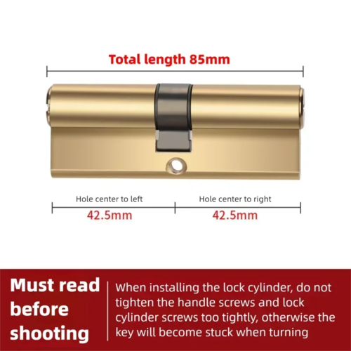 Door Cylinder Biased Lock 65 70 80 90 100mm Cylinder AB Key Anti-Theft