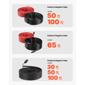SucceBuy Solar Panel Wire 50 ft Black + 50 ft Red Kit / 65 ft Black +