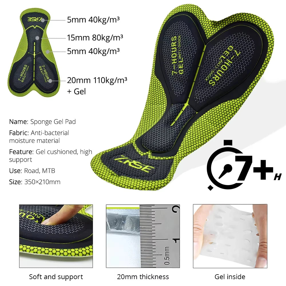 ZRSE Men's Cycling Bib Shorts Set Summer High Elastic Breathable