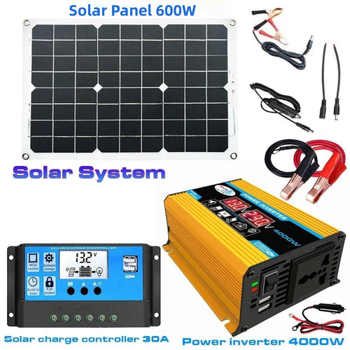 4000W Solar Inverter Kit Complete 12V to 110V/220V Solar Panel System