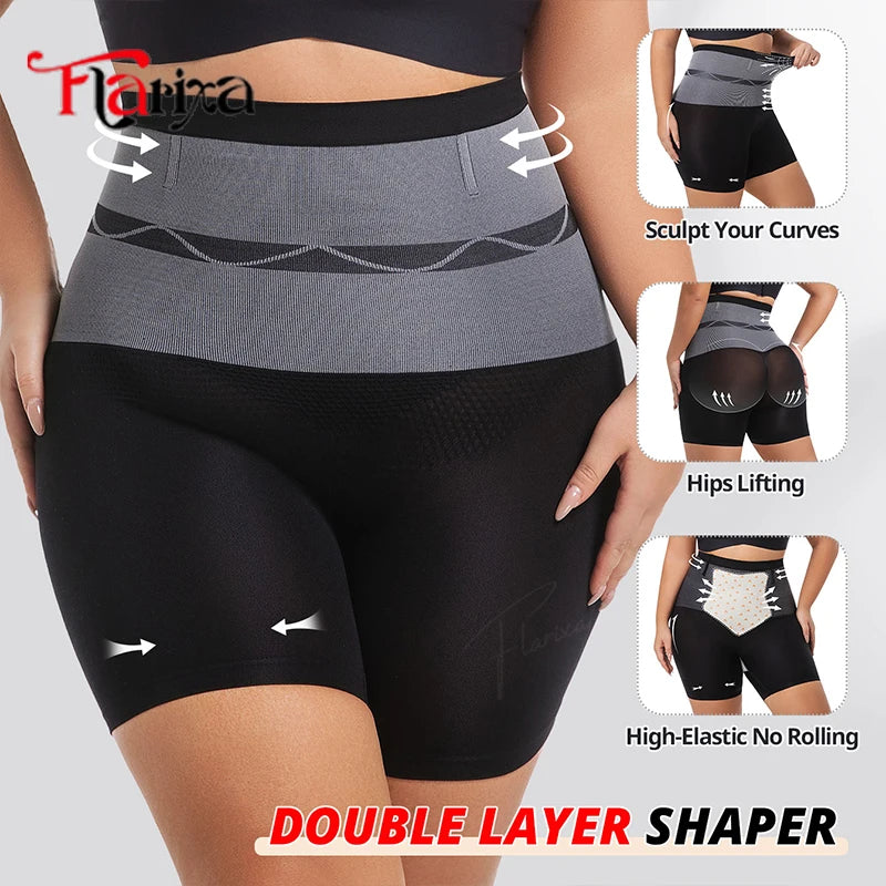 Flarixa High Waist Tummy Control Butt Lift Shapewear Seamless Panties