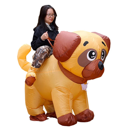 Dog Inflatable Costume Funny Ride On Puppy Blow Up Suit Halloween