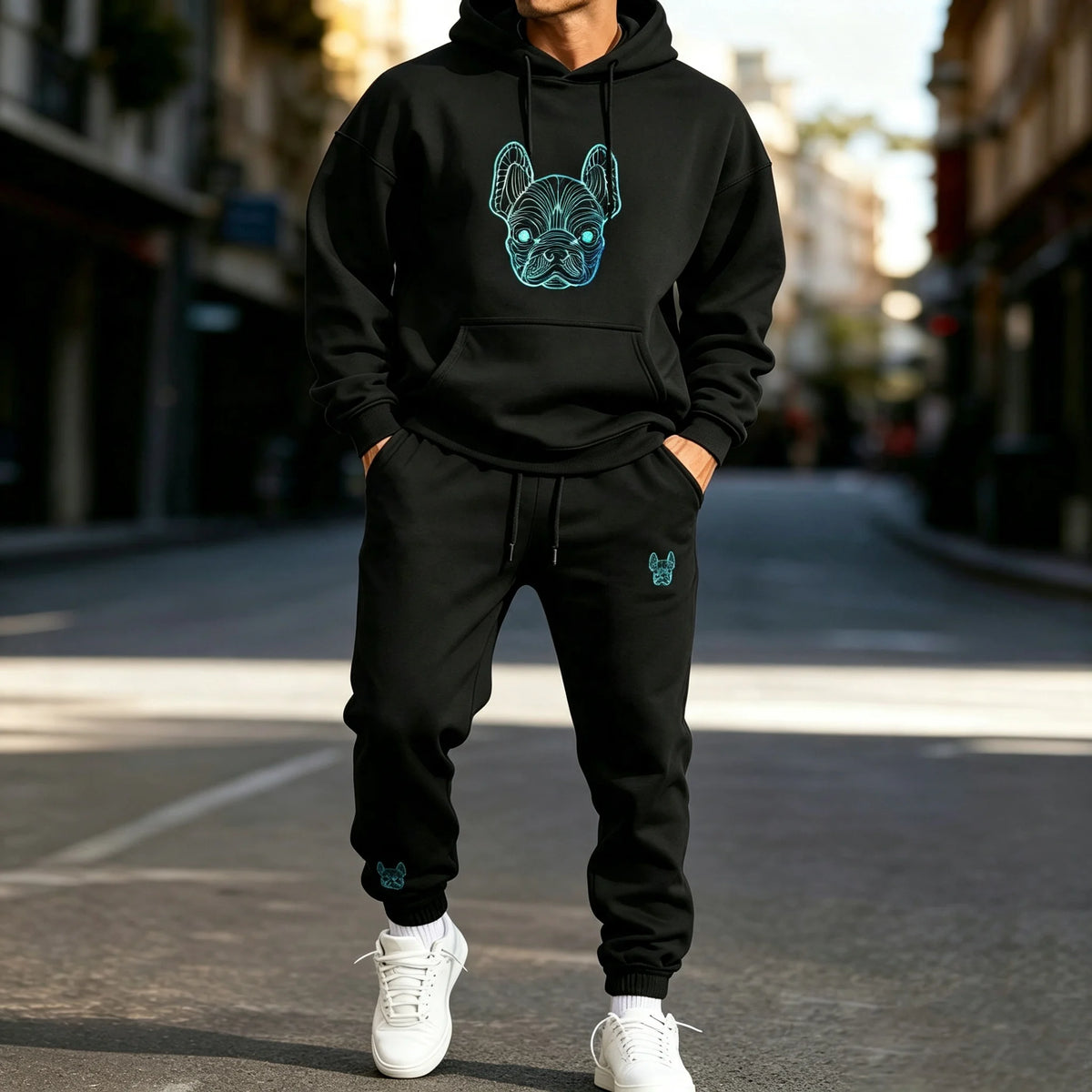 Men's Autumn Winter 2 Piece Outfits Casual Hoodie & Sweatpants Set