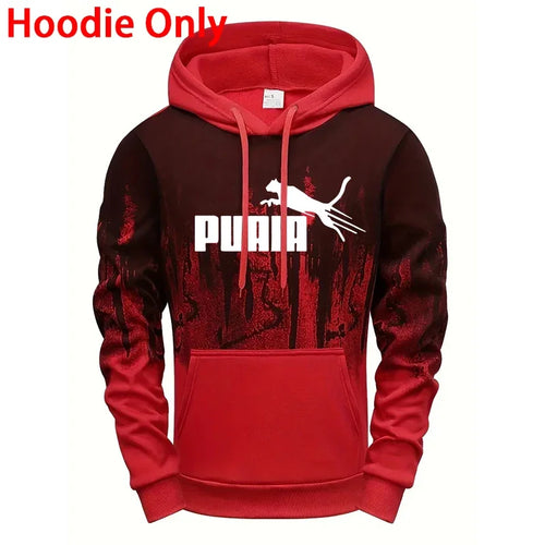 Hooded Sweatshirt and Sweatpants Outdoor Sports Jogger Suit Men's