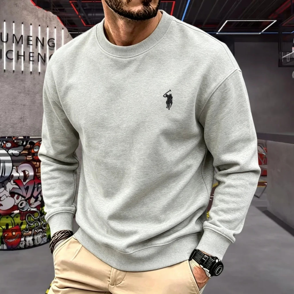 100% pure cotton high-end brand men's long sleeve polo shirt autumn