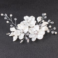 European and American Bride Side Clip Crown Headpiece White Pearl